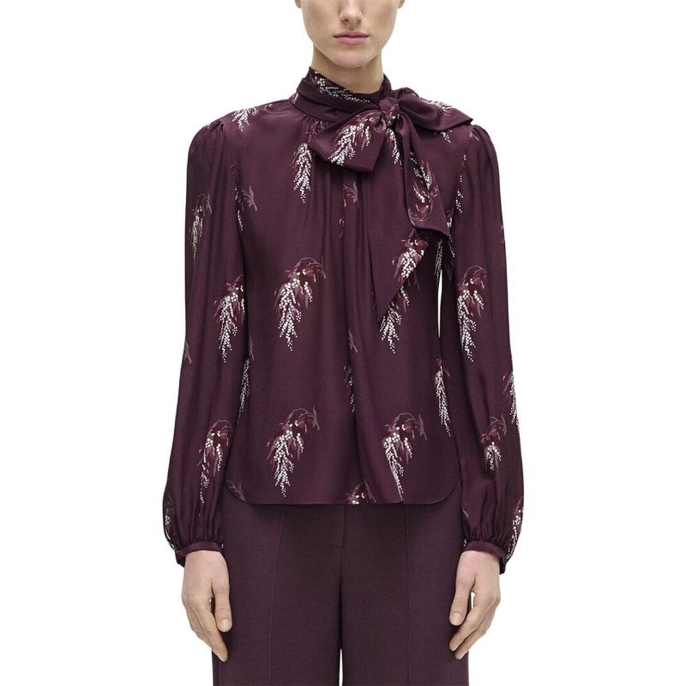 Adam Lippes Womens Joan Silk Top, Red